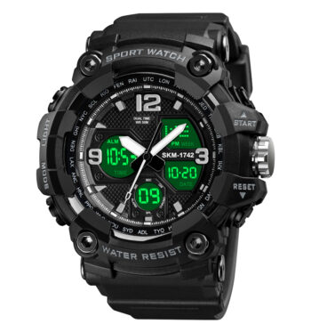 SKMEI 1742 Shockproof Waterproof Mens Watches 2 Time Chrono Personality Digital Sport Mens Wristwatch