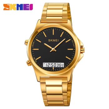 SKMEI 2120 Full Steel 3 Time Back Light Display Digital Chrono Sport Watch