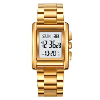 SKMEI 2258Quartz Watch  Square Steel Waterproof Double Time Sport-gold
