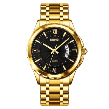 SKMEI 9069 Analog Quartz Luxury Business Casual Stainless Steel Strap Men’s Watch