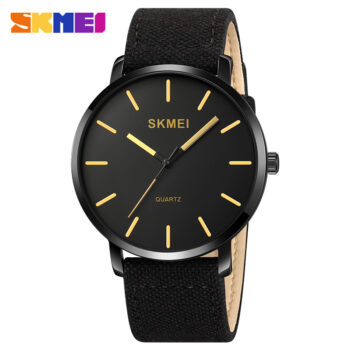 SKMEI 1984 Genuine Fiber Strap Quartz Wristwatch For Male 3Bar Waterproof