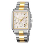 Skmei 2339 Stopwatch Function Quartz Leather Watch stainless