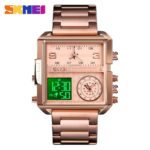 1584 Dual Time Men Fashion Watch Alarm Waterproof Quartz Analog Digital mens Watch