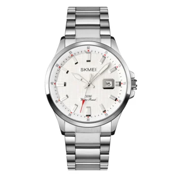 Skmei 1654 Luxury Stainless Steel water resistant mens watch with date display-silver