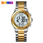 Skmei 2271 digital stainless waterproof watch with alarm/date/stopwatch-silver gold