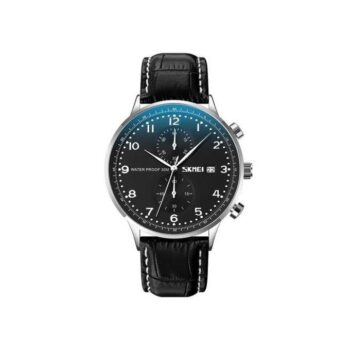 Skmei 9301 l Men 50M Waterproof Quartz Digital Wrist Watch-black white-black