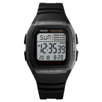Skmei 1278 Sport Waterproof Dual Time Countdown Digital Wristwatch good for students-black grey