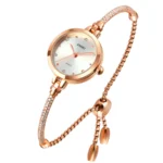 Quartz ladies stainless Watch 1805-white face