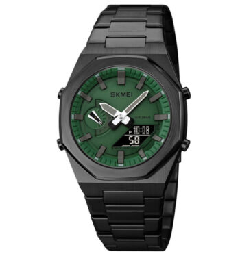 skmei mens Dual time Watch 1816-black green