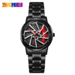 skmei 1990 Rolling Quartz Spinning Car Wheel stainless mens Watch-rim 1