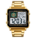Skmei 2033 Digital Watch, waterproof alarm stainless -gold