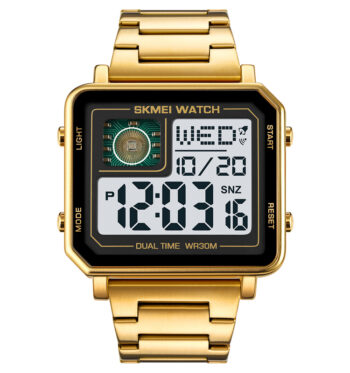 Skmei 2033 Digital Watch, waterproof alarm stainless -gold