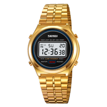 SKMEI 2146 Digital Watch stainless waterproof with alarm and date-gold