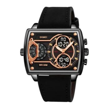 SKMEI 2229 Leather Straps Male Watches-black