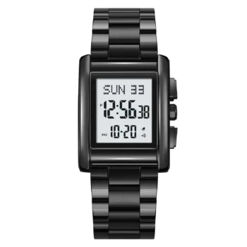 SKMEI 2258Quartz Watch  Square Steel Waterproof Double Time Sport-black
