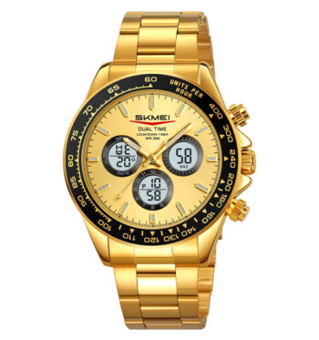 SKMEI 2505 Brand Fashion Men’s Watches Multi Functional Date stainless waterproof-gold plain