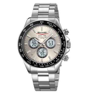 SKMEI 2505 Brand Fashion Men’s Watches Multi Functional Date stainless waterproof-silver white