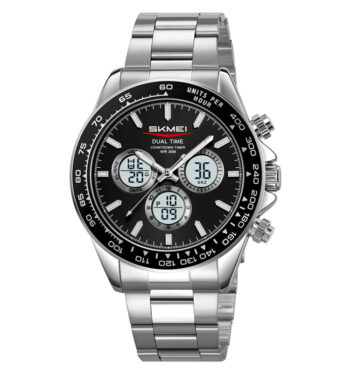 SKMEI 2505 Brand Fashion Men’s Watches Multi Functional Date stainless waterproof-silver black