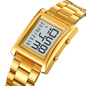 Men’s SKMEI 2550 Digital Watch Waterproof LED Lights with Stainless Steel and Luminous Alarm