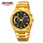 SKMEI 2561 Men’s Electronic Watch: Fashionable Sports Business-gold black