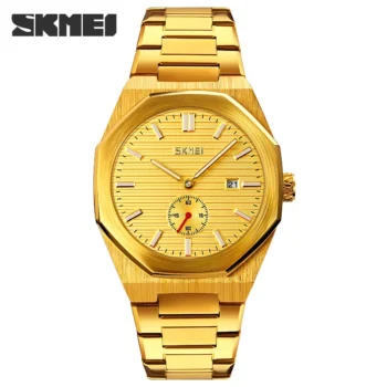 Skmei 9262 Luxury Stainless Steel Analog Watch for Men-gold