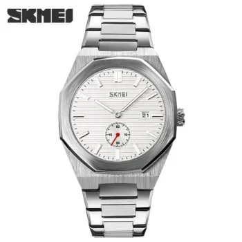 Skmei 9262 Luxury Stainless Steel Analog Watch for Men-silver
