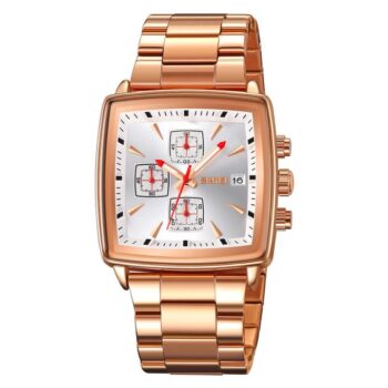 Skmei 9331 men watch quartz waterproof-rose gold white