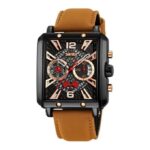 SKMEI 9340 OEM Men's Waterproof Square Quartz Watch-beige black