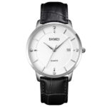 SKMEI 1801 Quartz Analog Casual Classic Men’s Watch-black silver