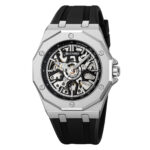 SKMEI New Arrival M036 Luxury Waterproof Mechanical Watch-black silver